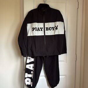 PLAYBOY by PAC Sun Windbreaker (xs/s) and  Nylon Sweatpants (US 6) with logo